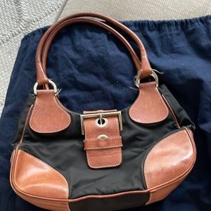 Prada hobo bag - leather and black canvas - ok condition